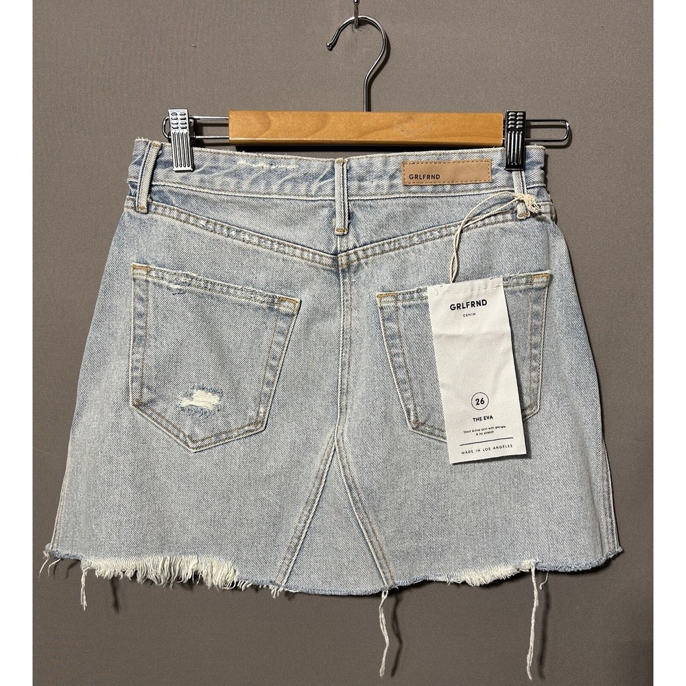 GRLFRND Eva Denim Size 26 A-Line Mini Skirt Button-Fly Women's - Picture 3 of 9